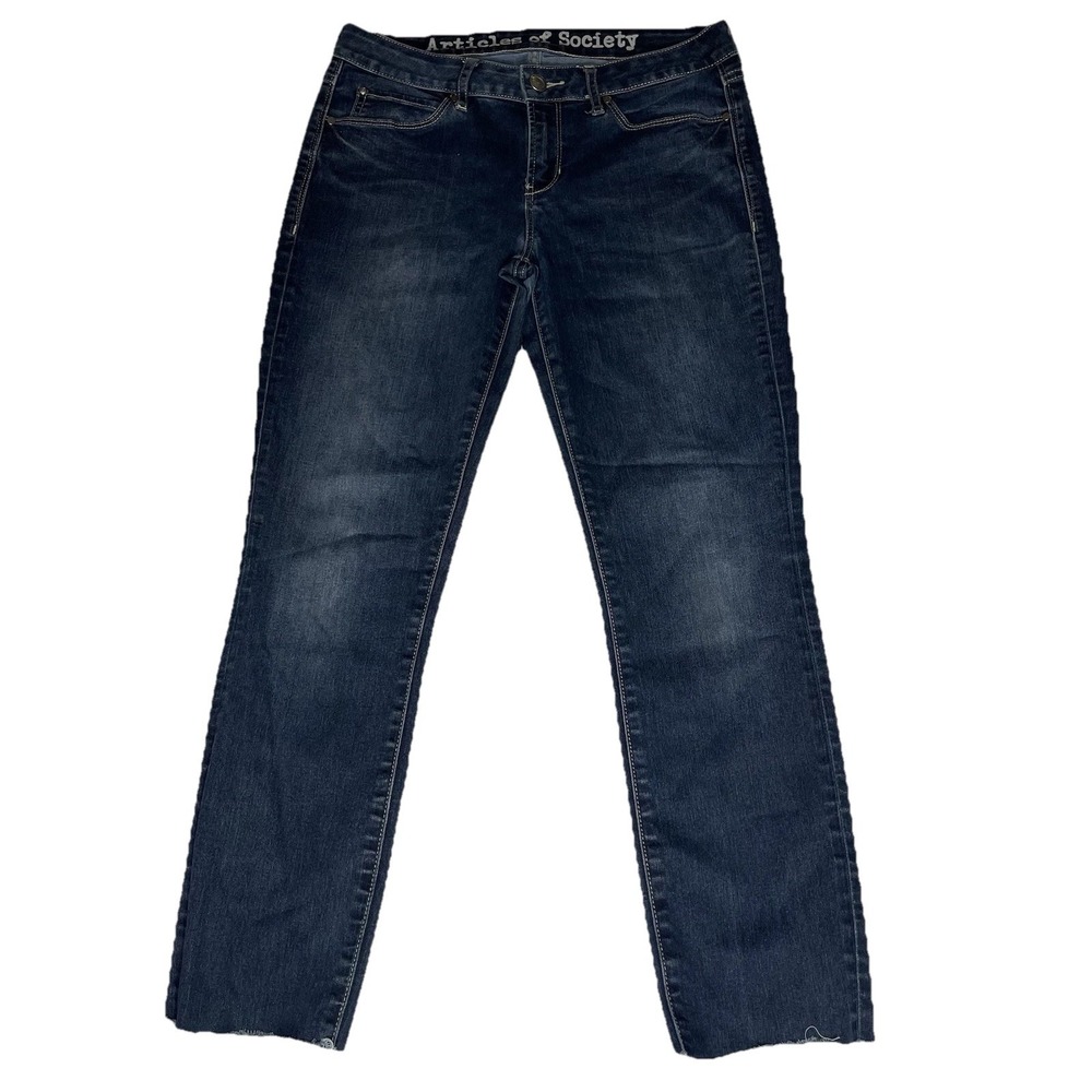 Articles of Society Jeans Women's Size 28 Blue Straight Leg Mid Rise Denim Y2K